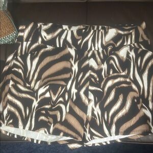 Women’s Brown Zebra-Print Shorts